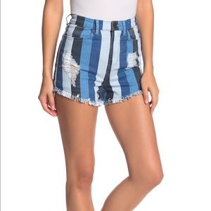 Show Me Your Mumu Toledo Striped Denim Shorts
